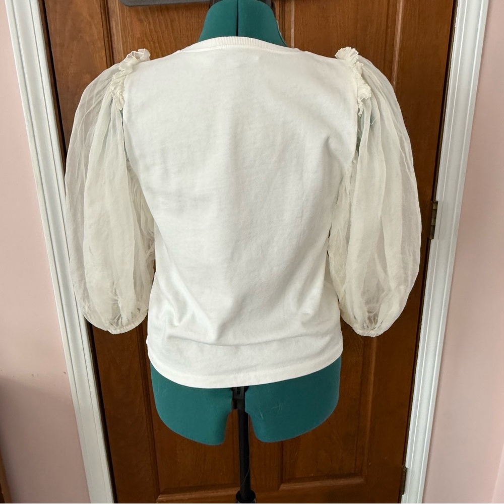 Sea New York Shirt with Organza puff sleeve Small - Picture 3 of 5
